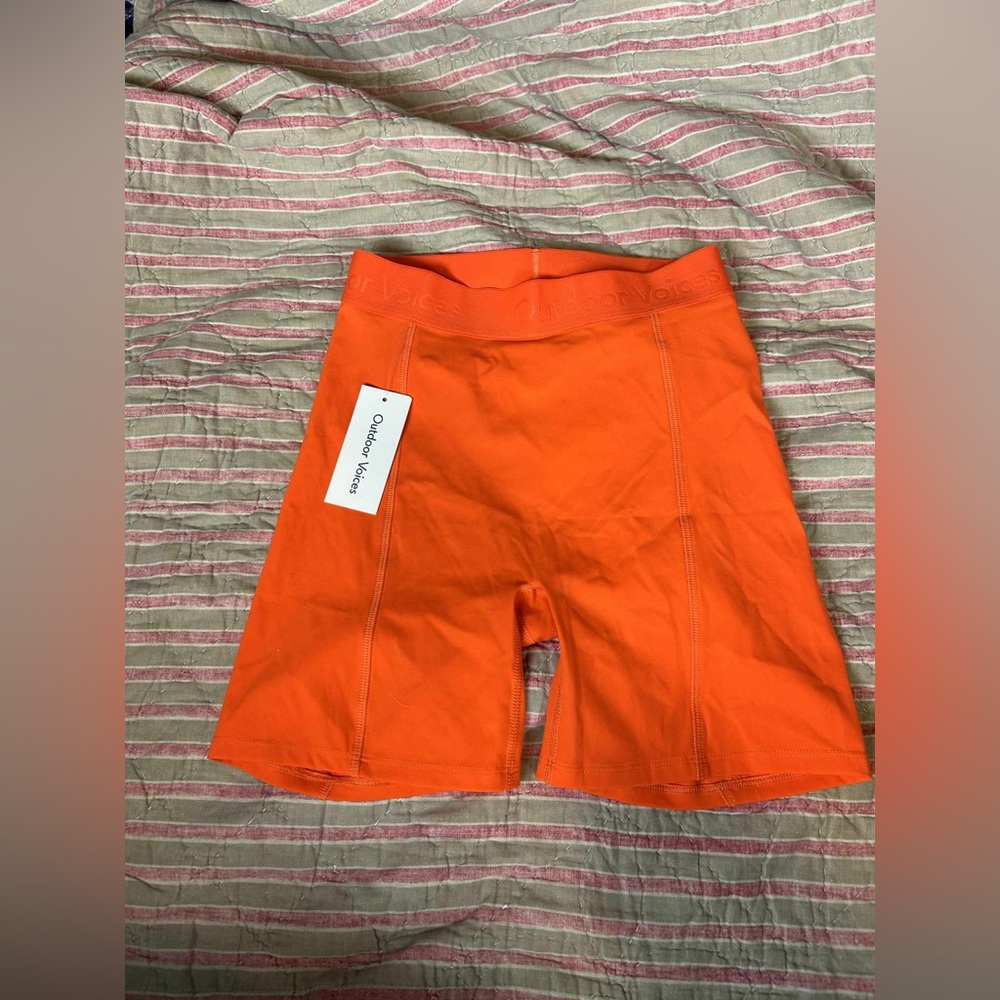 Outdoor Voices Women's Bright Orange Bike Shorts